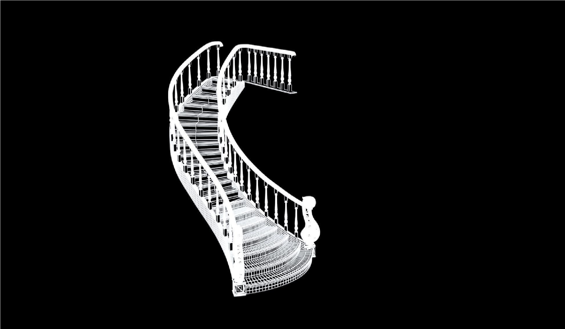 Wooden Stair 3D model_17