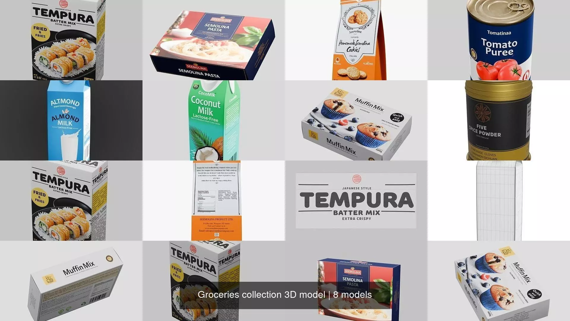 Groceries collection 3D model _1