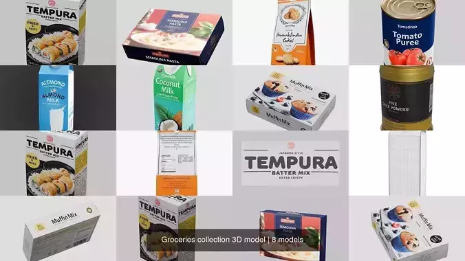 Groceries collection 3D model