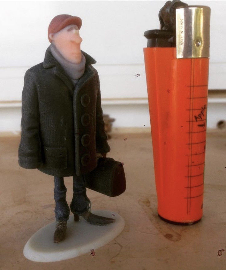 Man holding a suitcase  3D print model_2