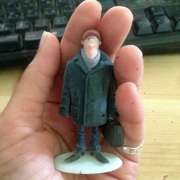 Man holding a suitcase  3D print model_0