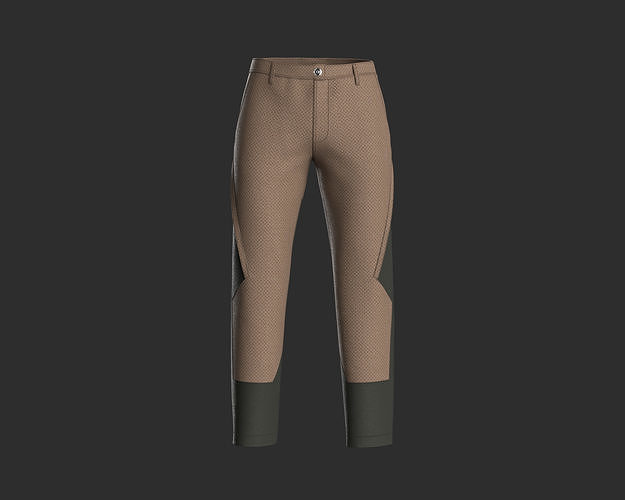 Mens slim fit pant with detailing 3D model