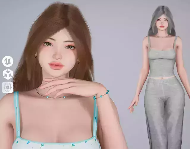 Pretty Girl 02 - Game-Ready