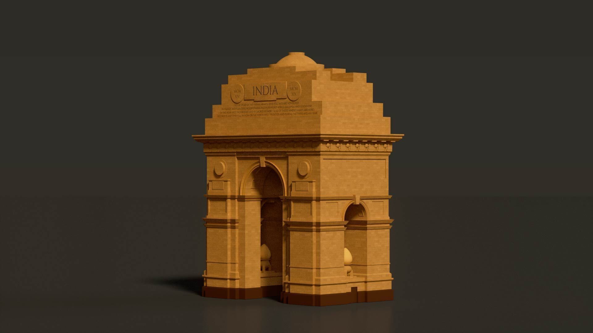 India Gate 3D model_6