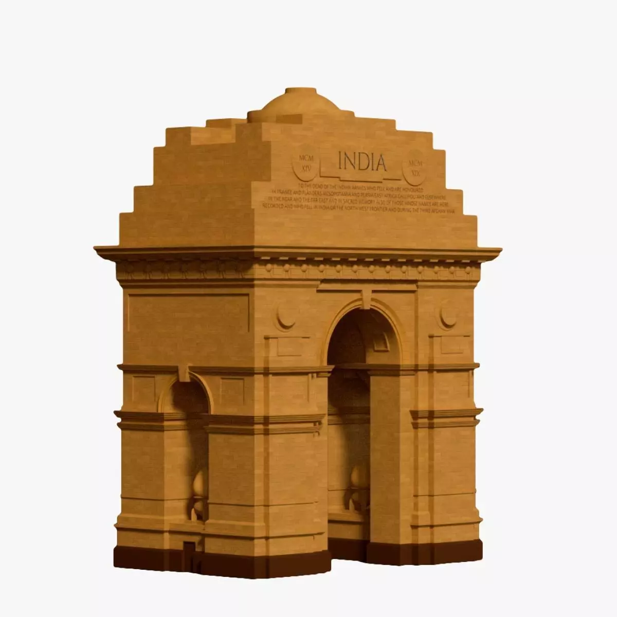 India Gate 3D model_0