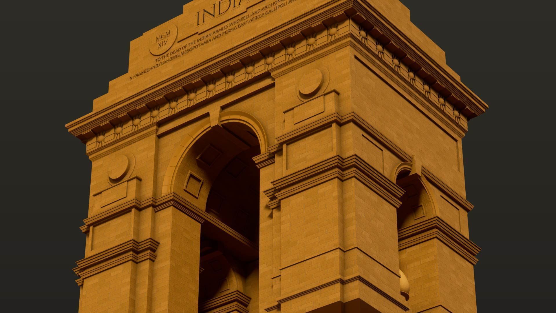 India Gate 3D model_2