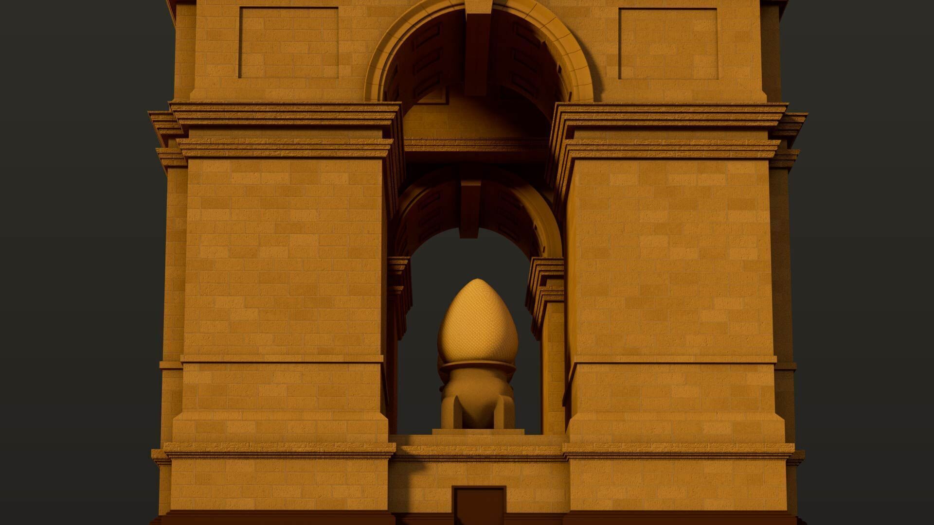 India Gate 3D model_3