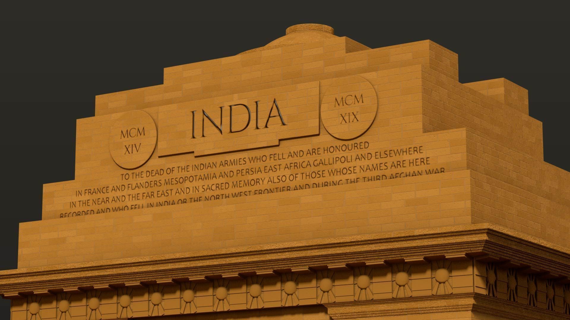 India Gate 3D model_1