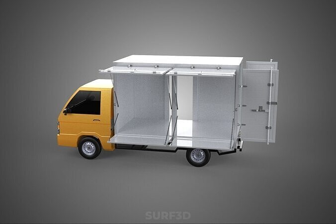 FOOD BOX TRUCK PICKUP SIDE DOOR BOOTH STAND WAGON CATERING VAN 3D model