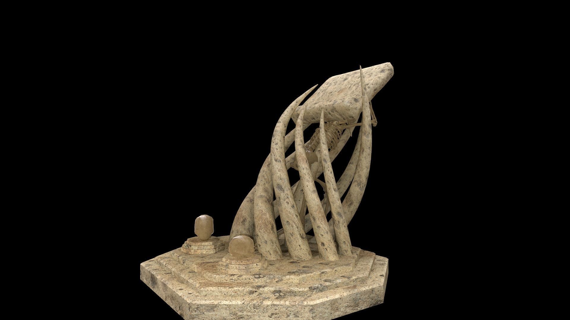 Tentacles Skeleton Desk Low-poly 3D model_3