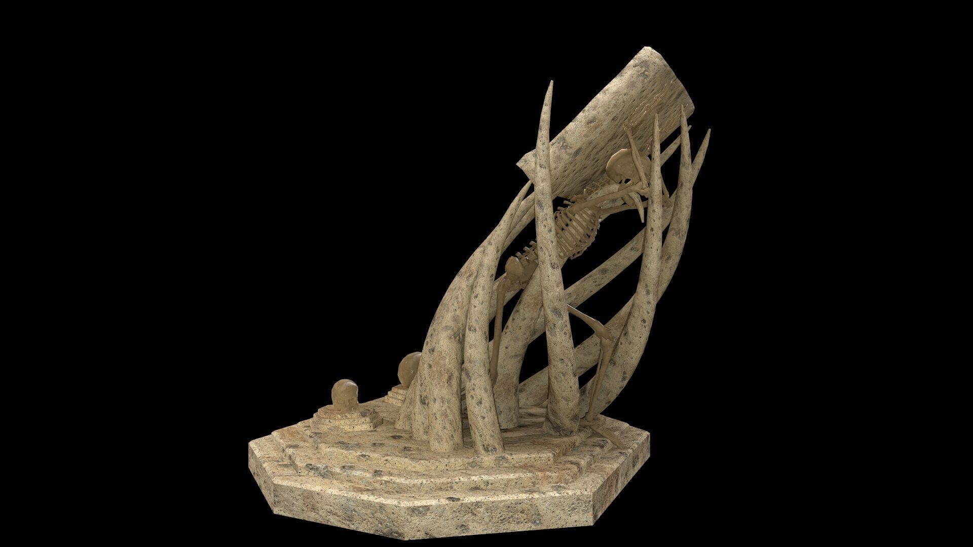 Tentacles Skeleton Desk Low-poly 3D model_2