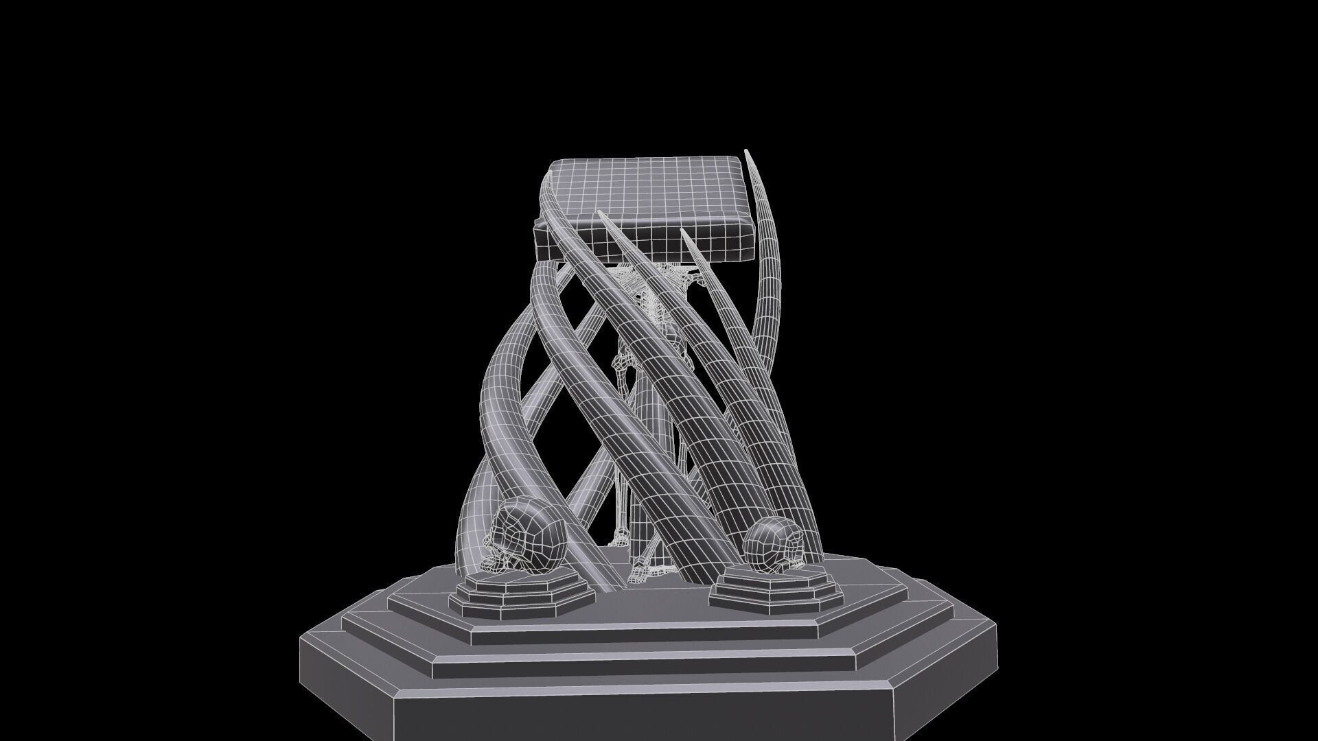 Tentacles Skeleton Desk Low-poly 3D model_16