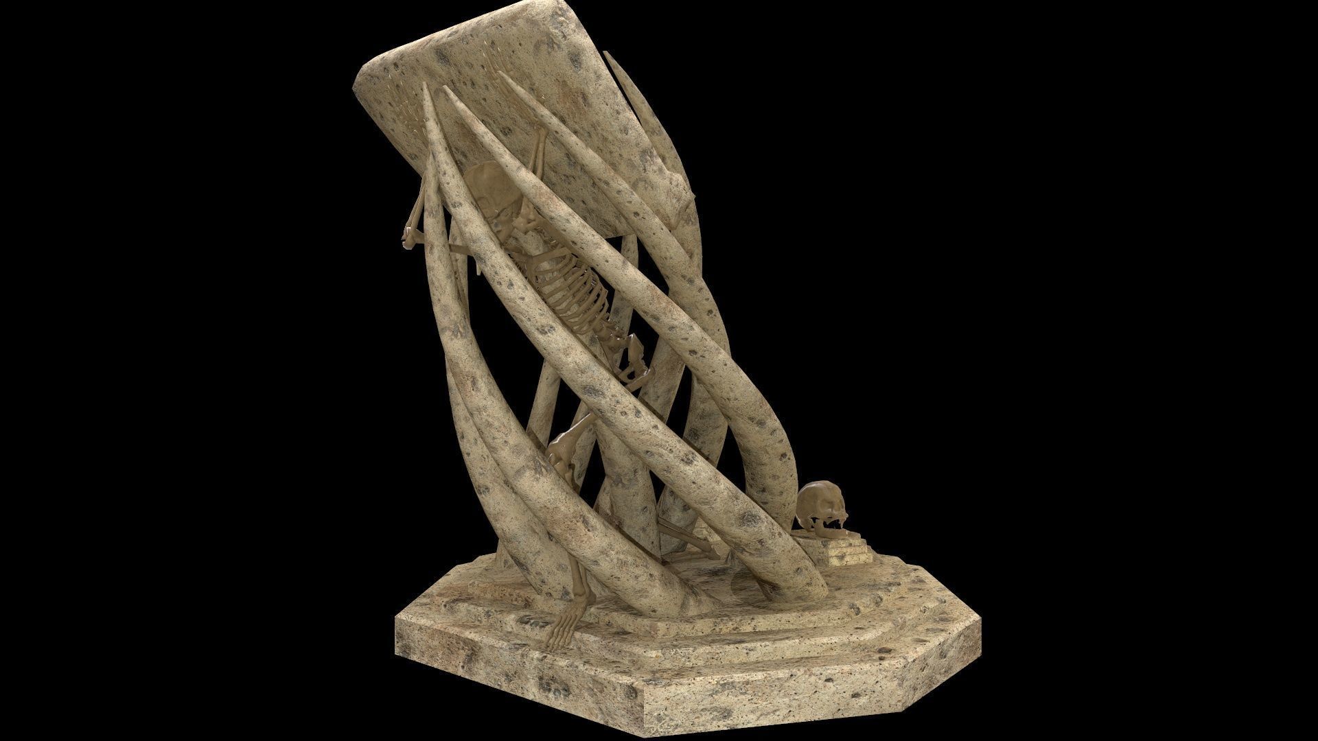 Tentacles Skeleton Desk Low-poly 3D model_6