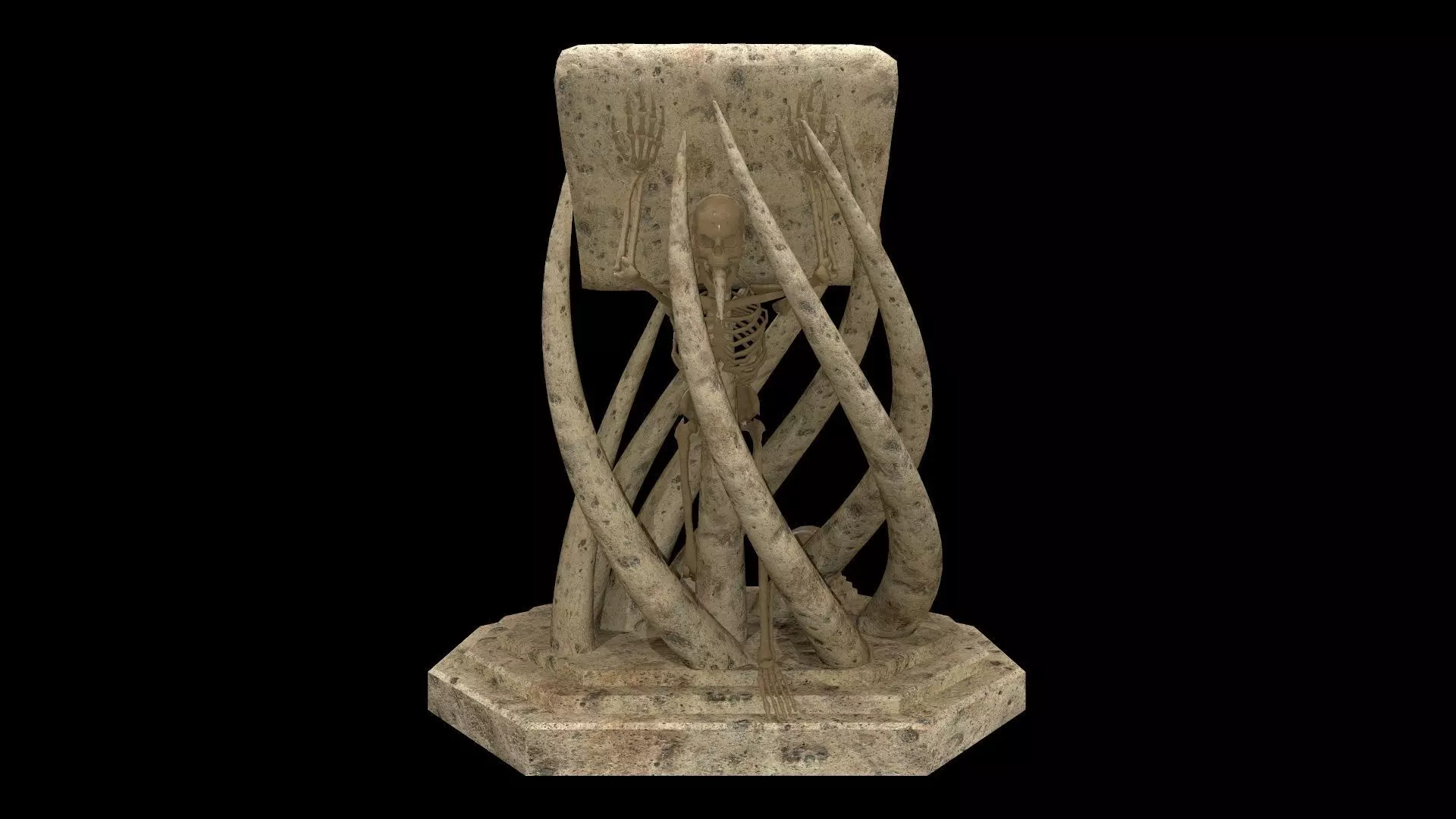 Tentacles Skeleton Desk Low-poly 3D model_0