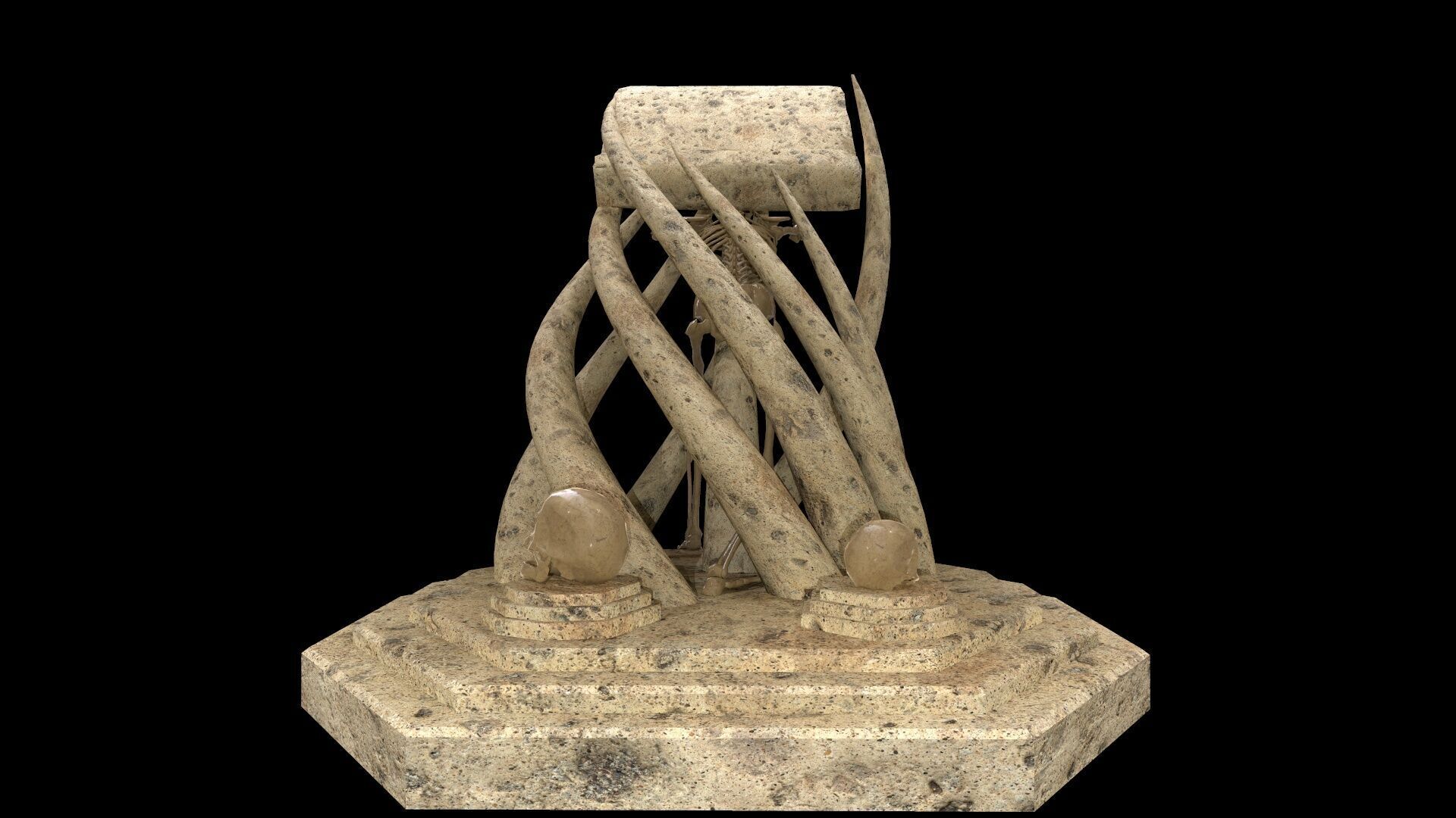 Tentacles Skeleton Desk Low-poly 3D model_4