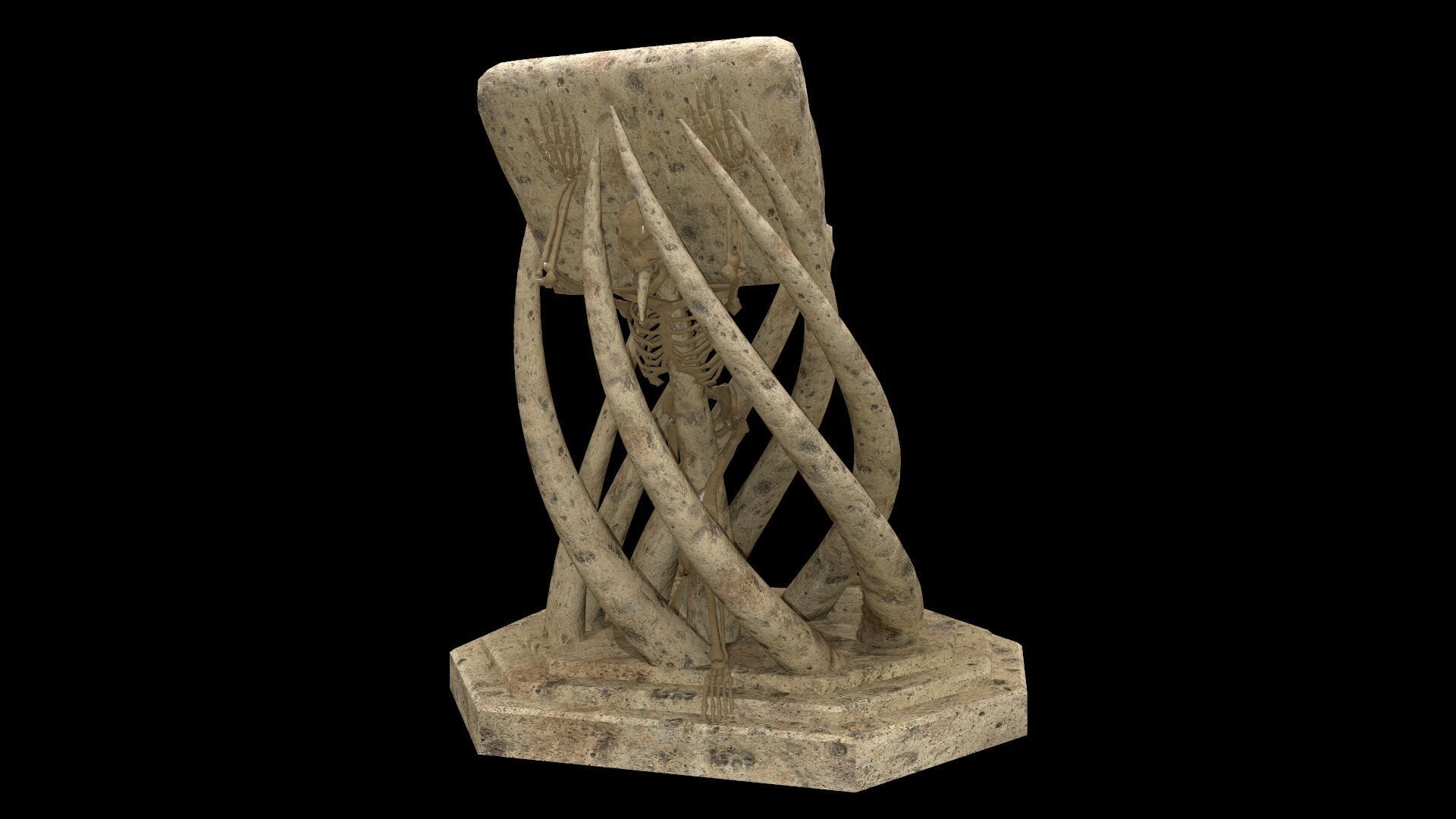 Tentacles Skeleton Desk Low-poly 3D model_1