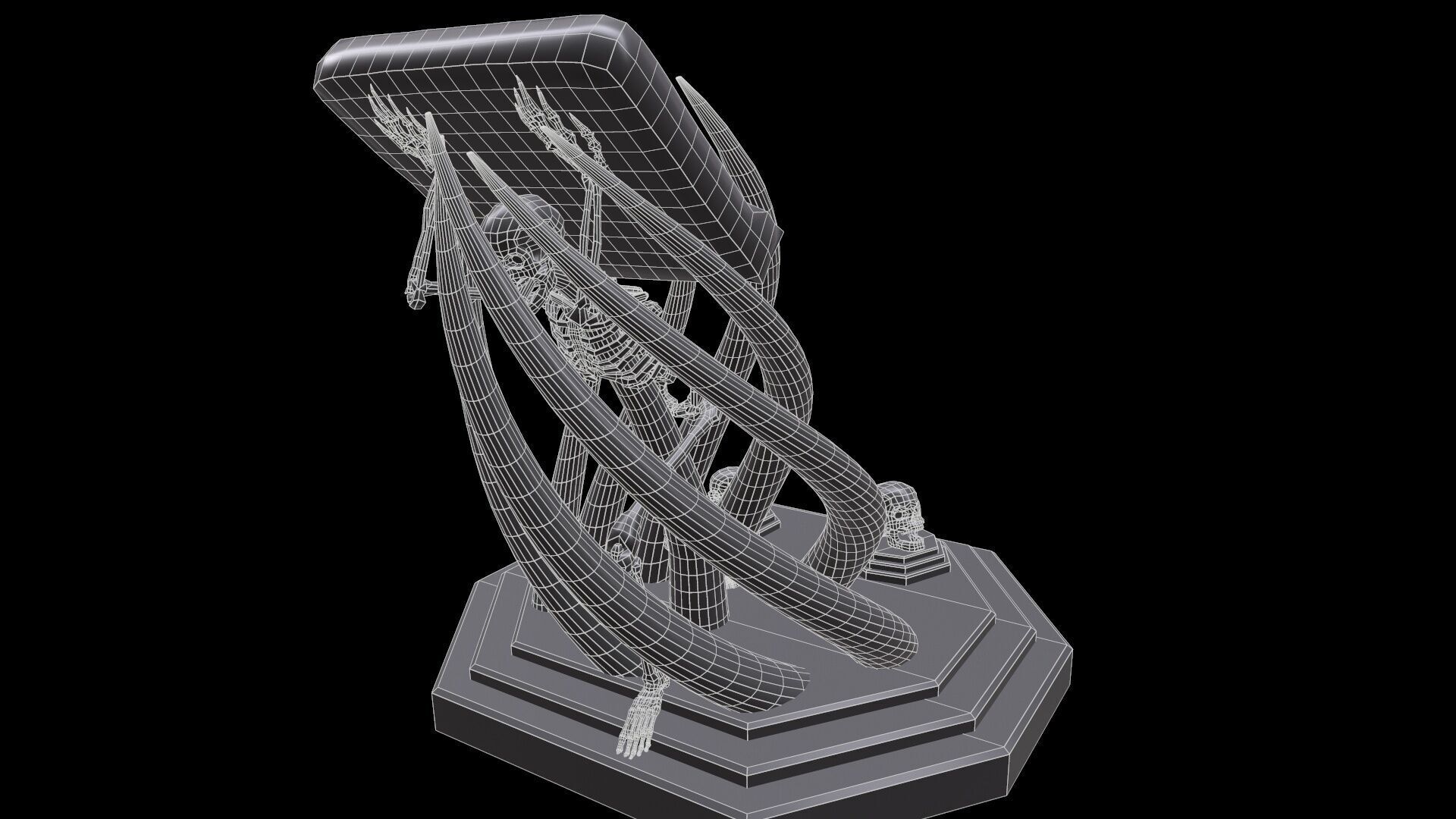 Tentacles Skeleton Desk Low-poly 3D model_13