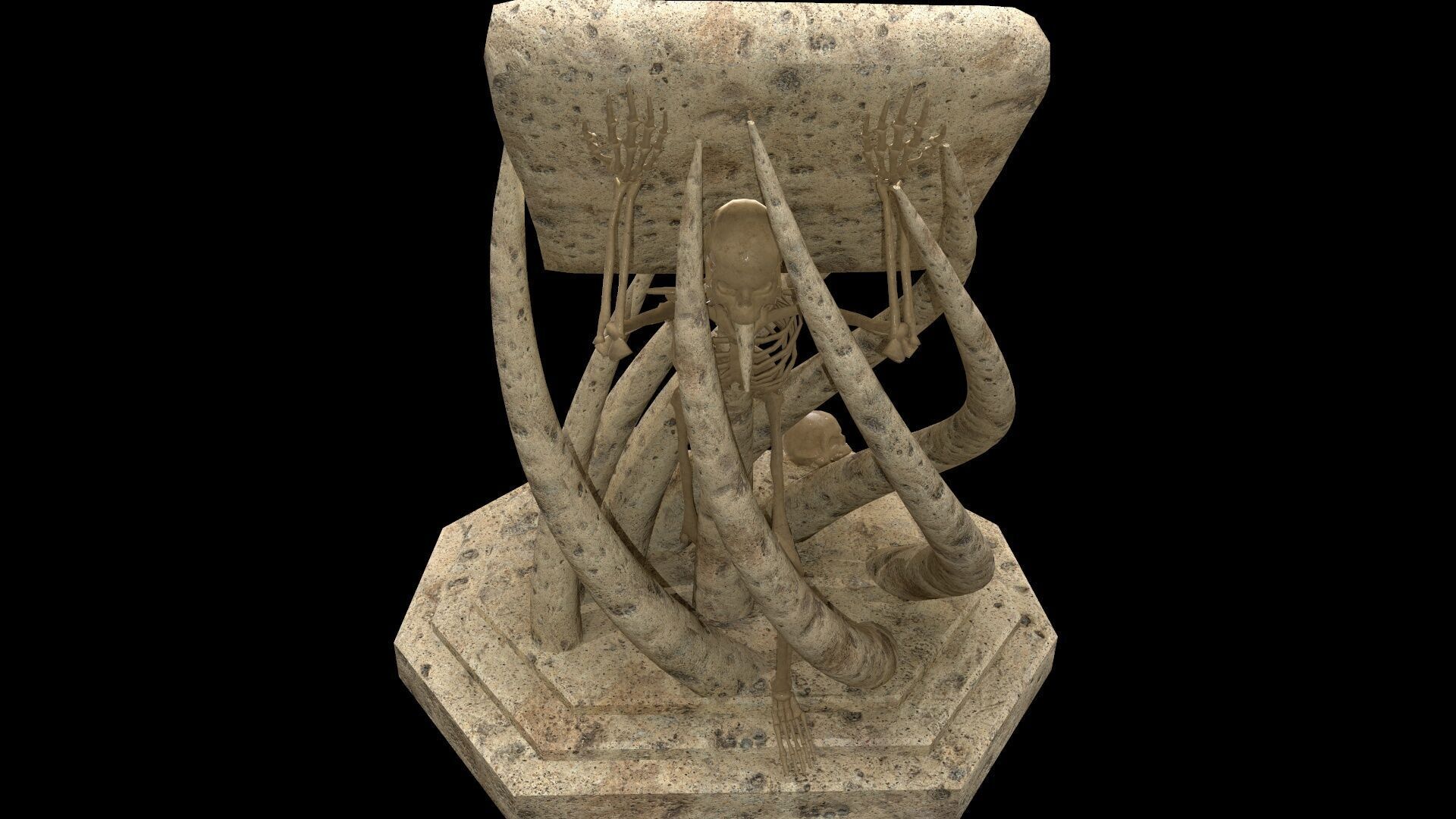 Tentacles Skeleton Desk Low-poly 3D model_7