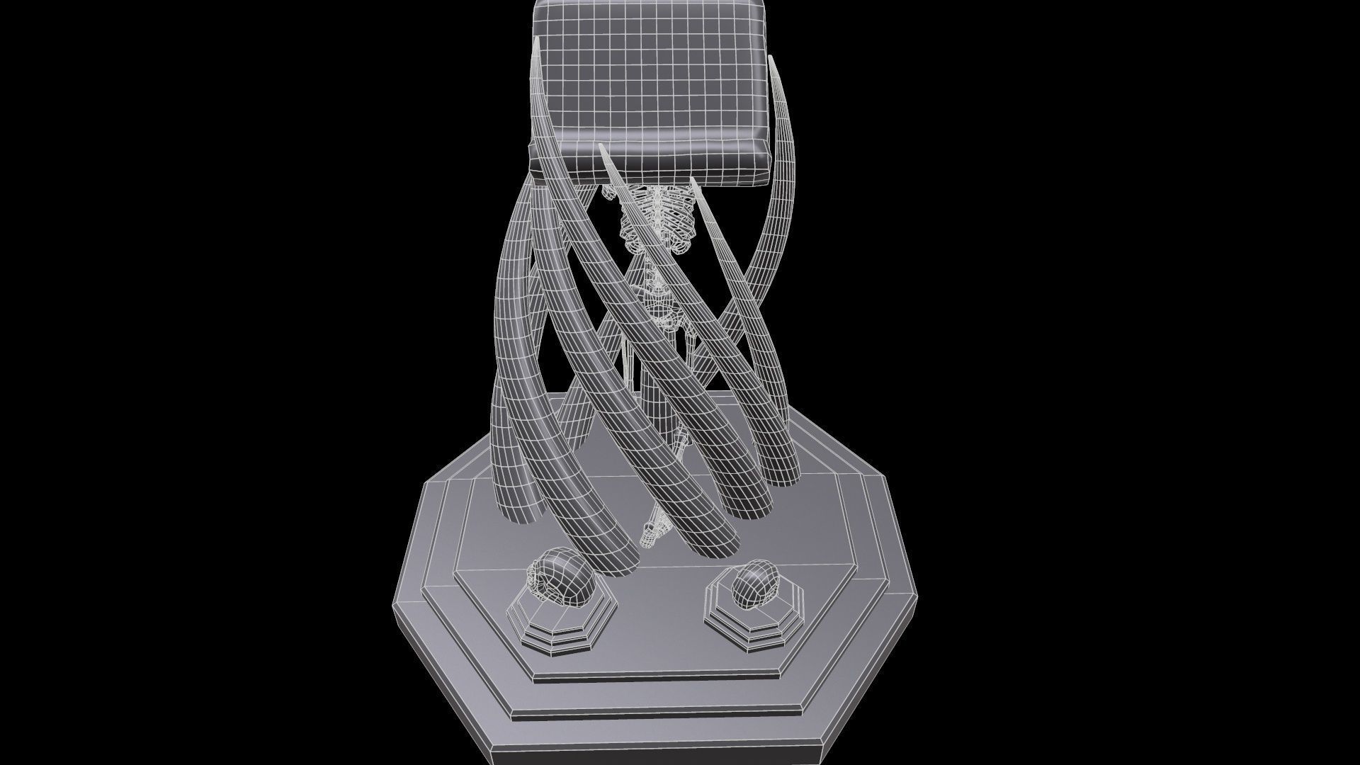 Tentacles Skeleton Desk Low-poly 3D model_19