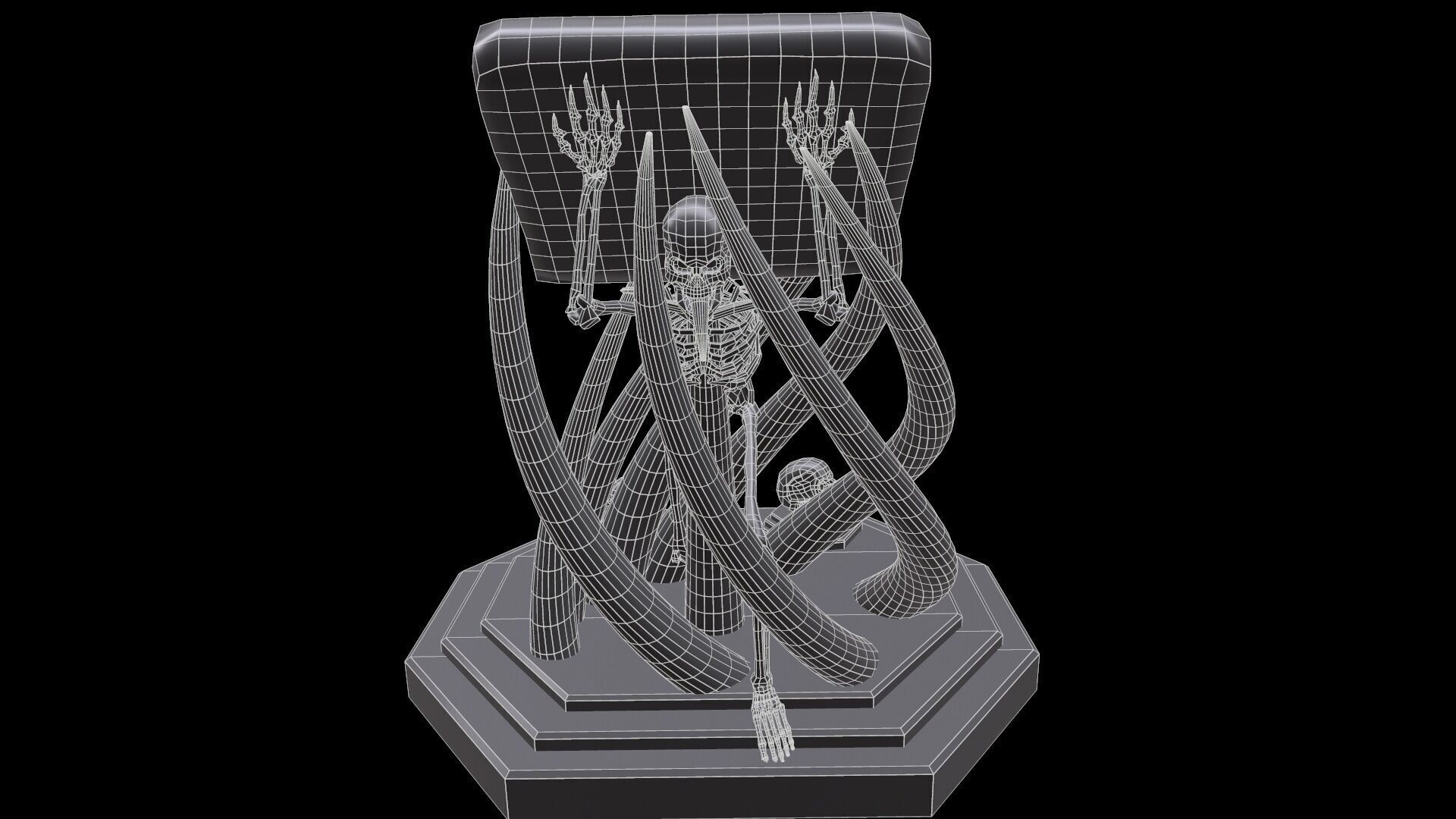 Tentacles Skeleton Desk Low-poly 3D model_12