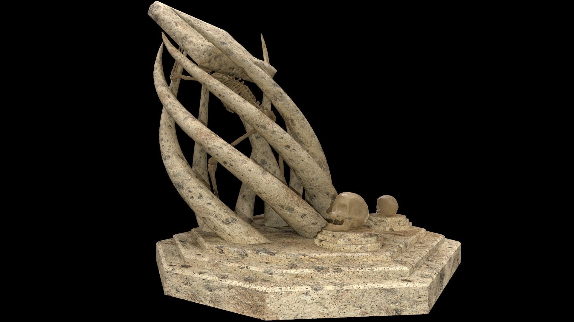 Tentacles Skeleton Desk Low-poly 3D model_5