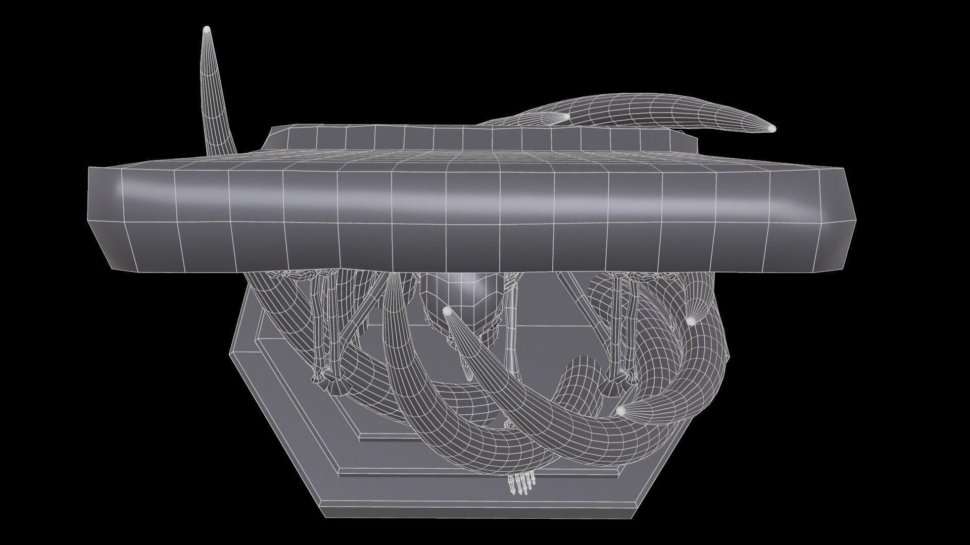 Tentacles Skeleton Desk Low-poly 3D model_18