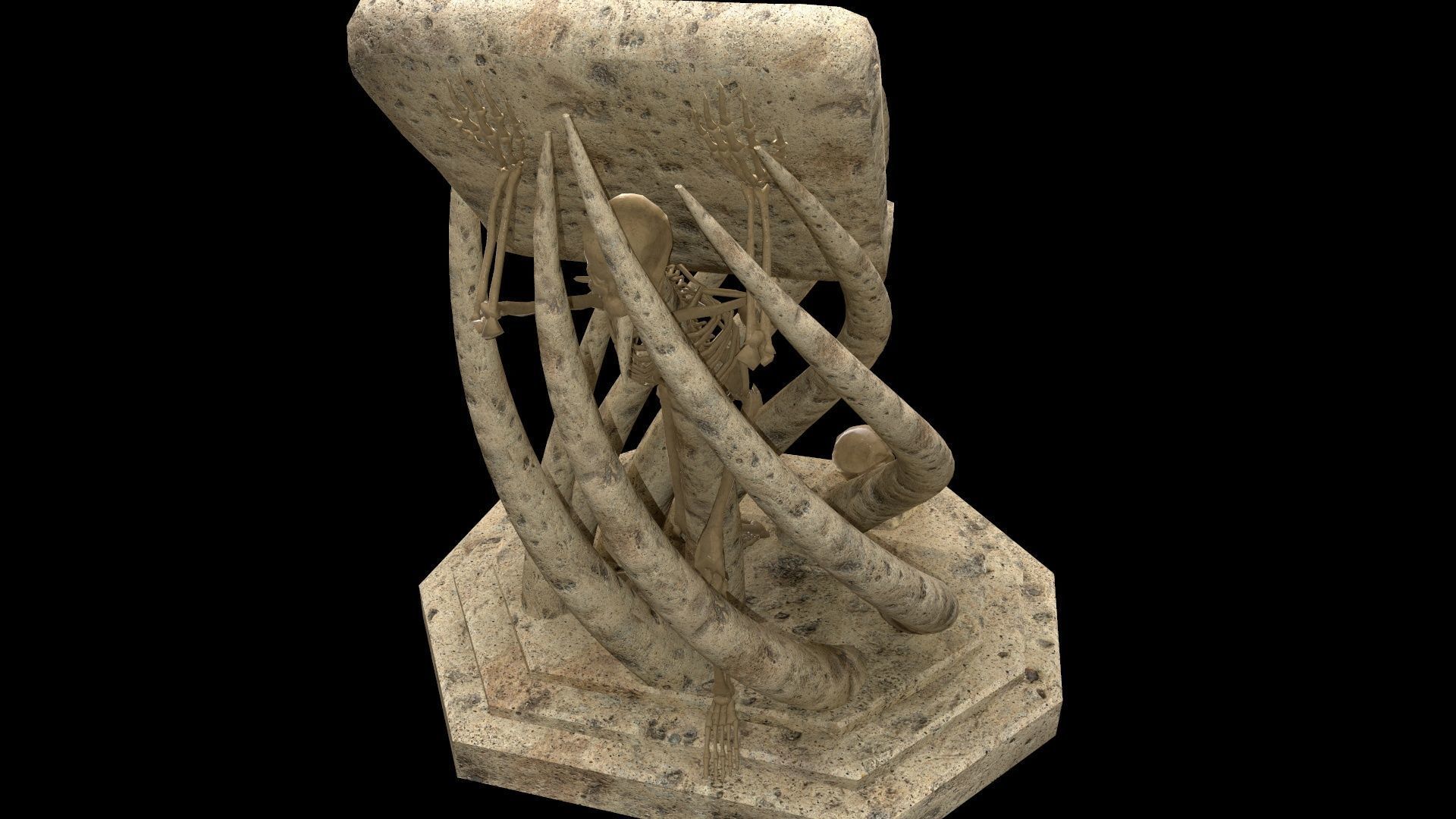 Tentacles Skeleton Desk Low-poly 3D model_8