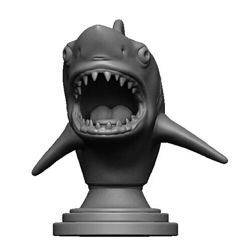 shark head bust 3D print model