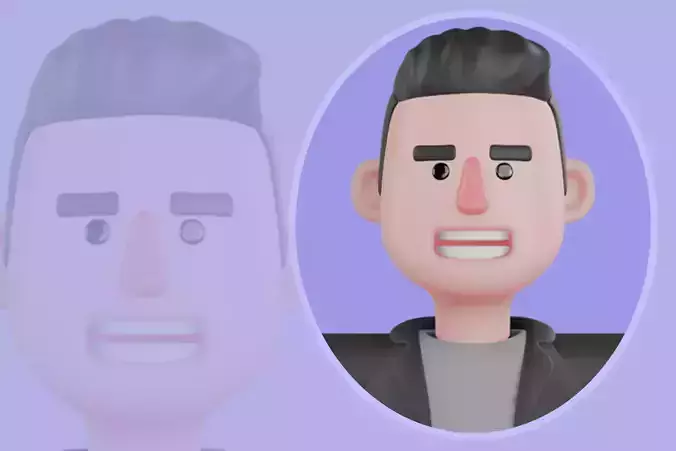 Stylized 3D Male Scriptwriter Character - Cartoon Screenwriter