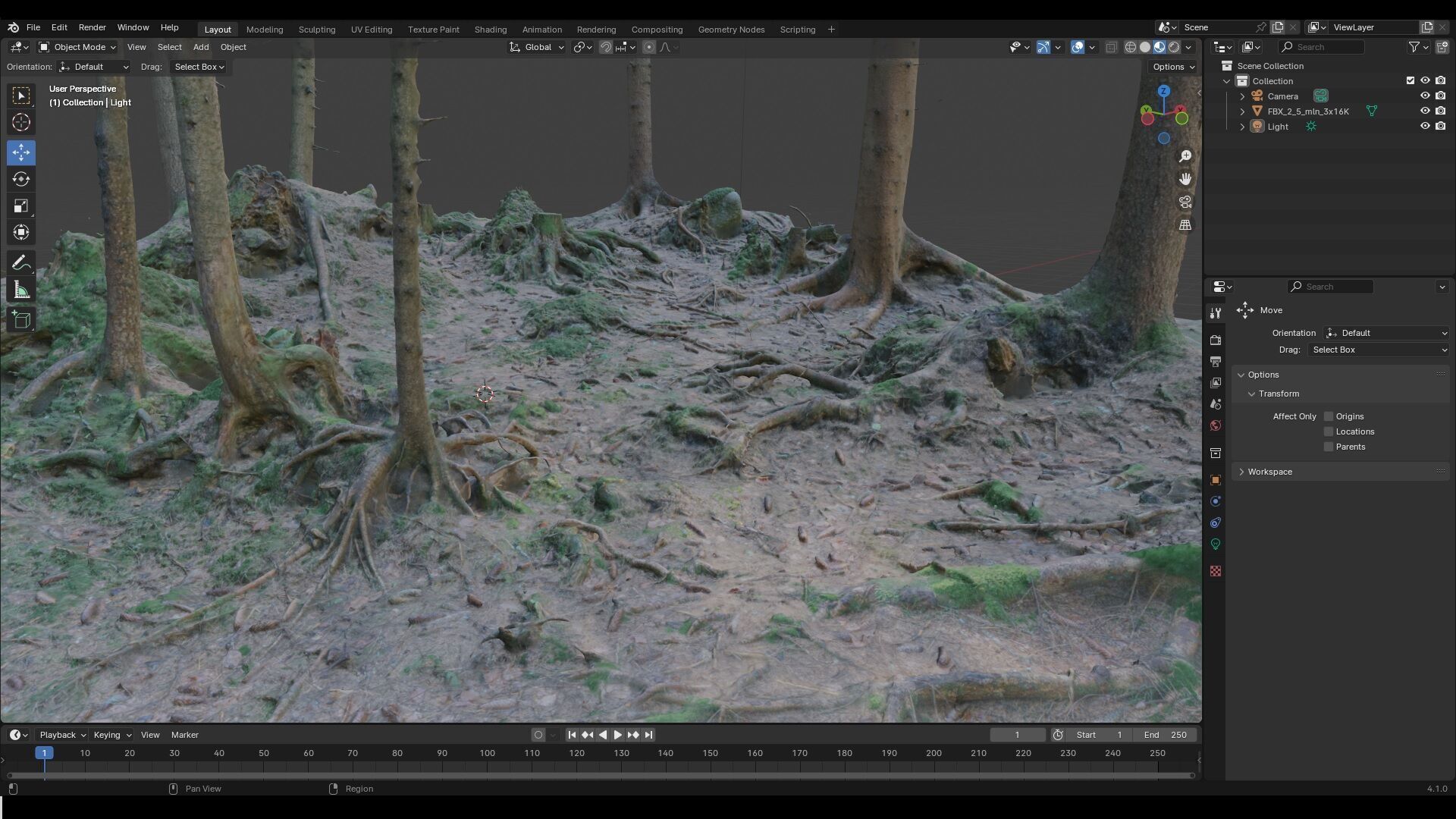 Glade of dead trees with roots 3D model_11