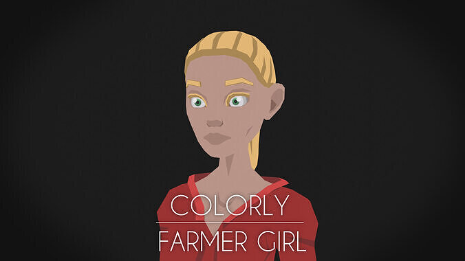 Colorly - Farmer Girl - Game Ready - Rigged - Customizable Low-poly 3D model