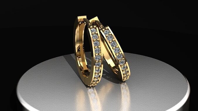 Diamond loop earrings Free 3D print model