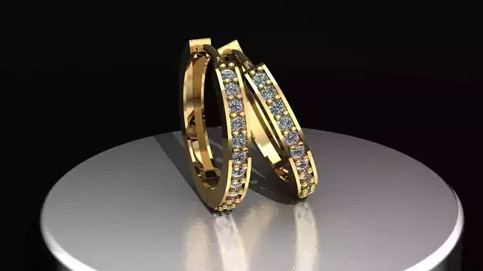 Diamond loop earrings