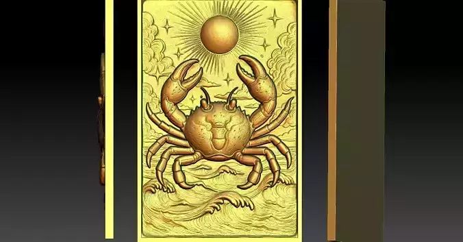 1 Cancer Zodiac CNC Relief Model