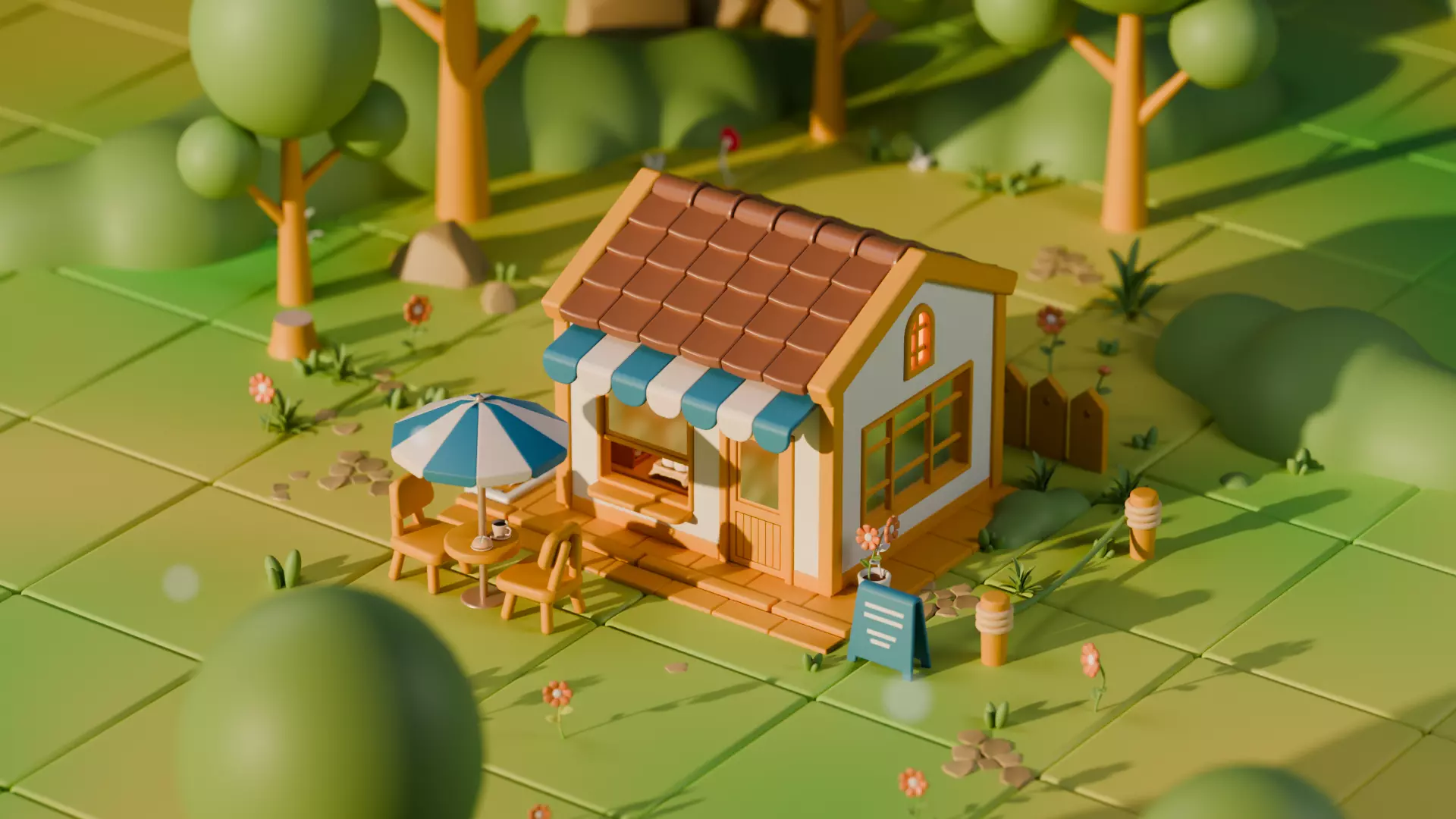 Tiny Bakery Store 3D model