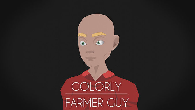 Colorly - Farmer Guy - Game Ready - Rigged - Customizable Low-poly 3D model