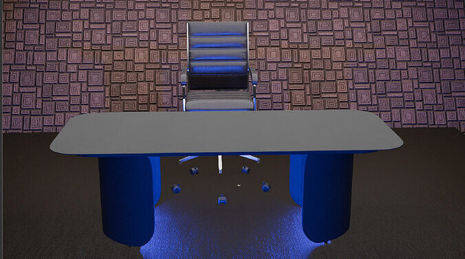 Modern Office Desk and Chair - Blender 3D Model 3D print model
