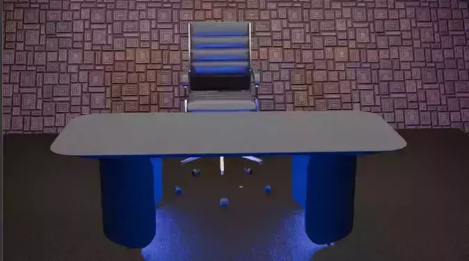 Modern Office Desk and Chair - Blender 3D Model