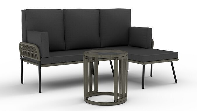 Modern Outdoor Patio Sofa Set Low-poly 3D model