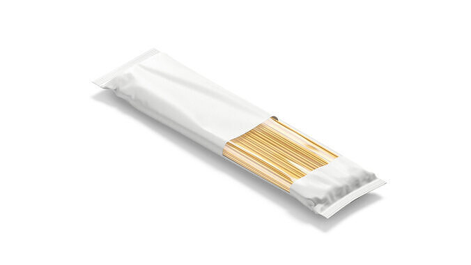 White Spaghetti Pasta Pack - italian fettuccine package 3D model