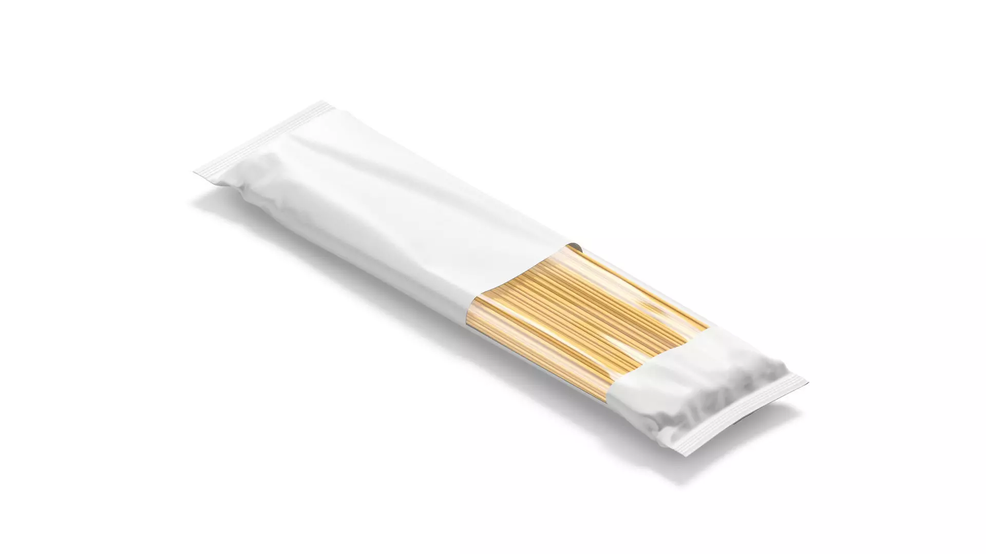 White Spaghetti Pasta Pack - italian fettuccine package 3D model_0