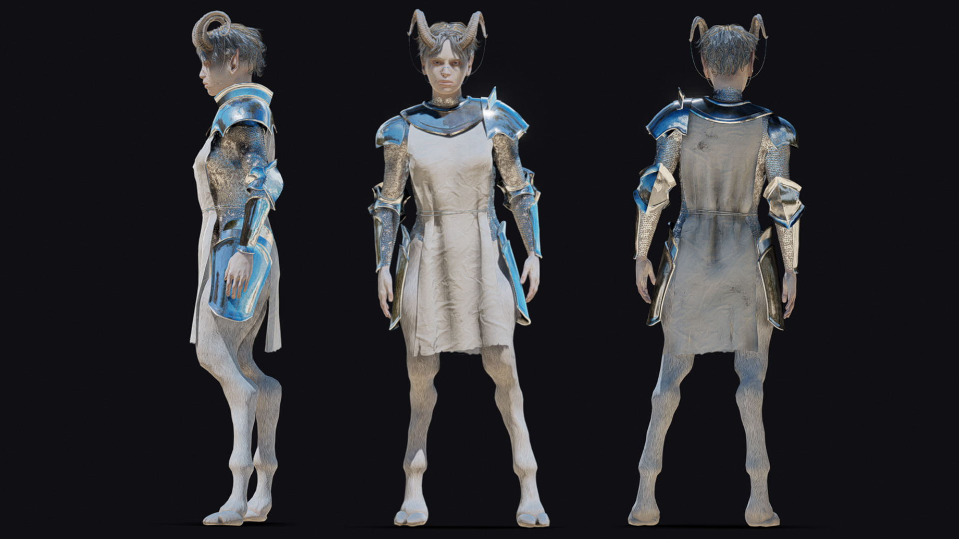 Faun Warrior Low-poly 3D model_1