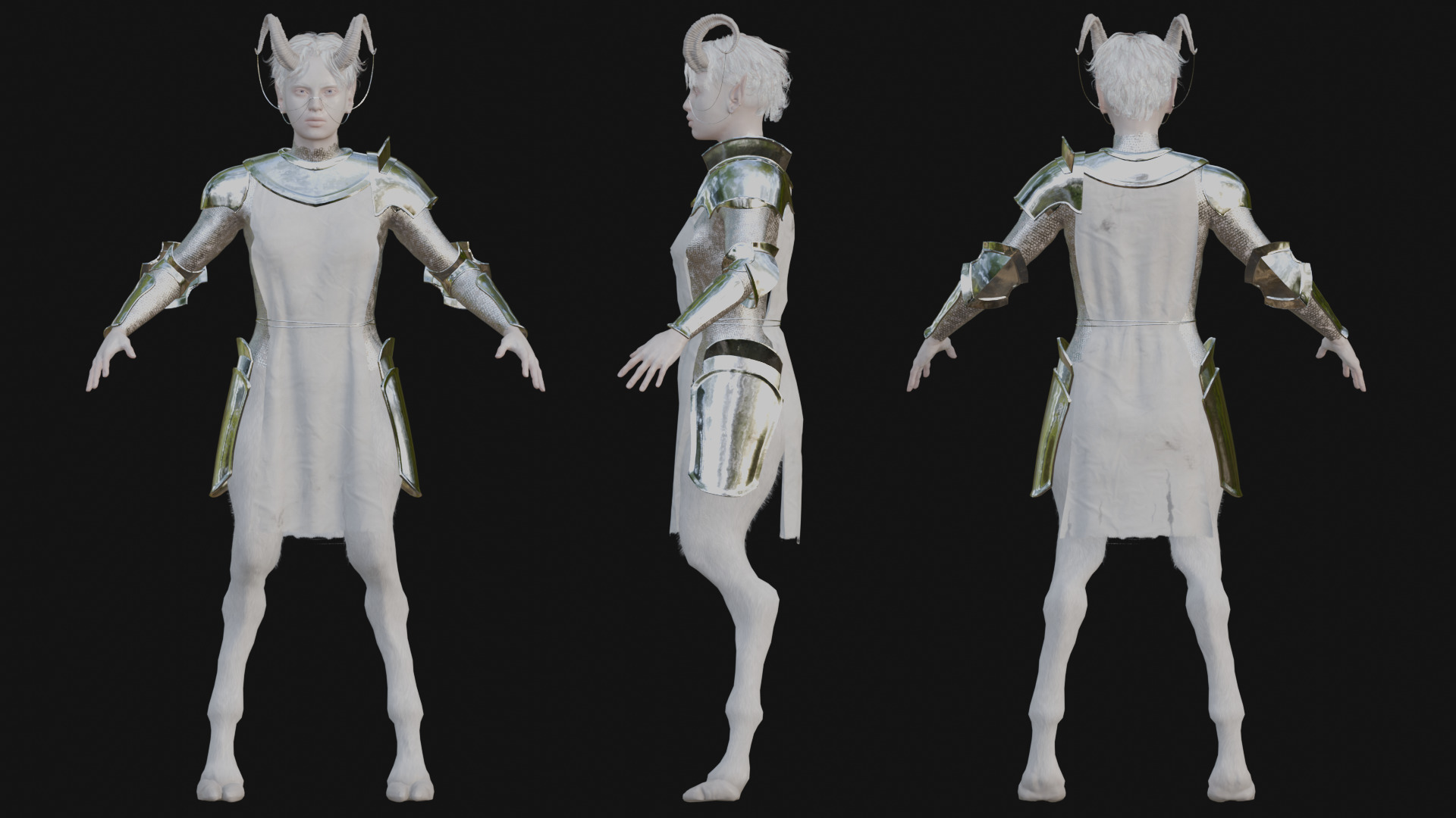 Faun Warrior Low-poly 3D model_3