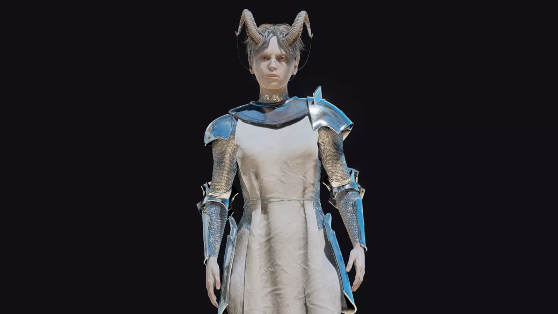 Faun Warrior Low-poly 3D model_0