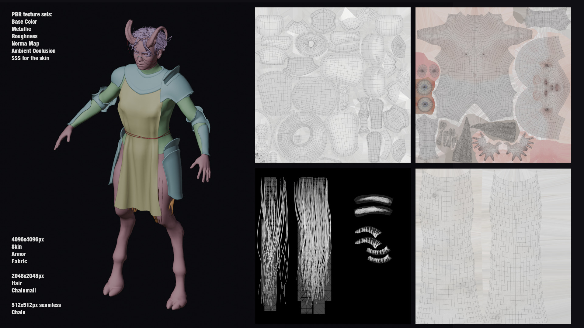 Faun Warrior Low-poly 3D model_6