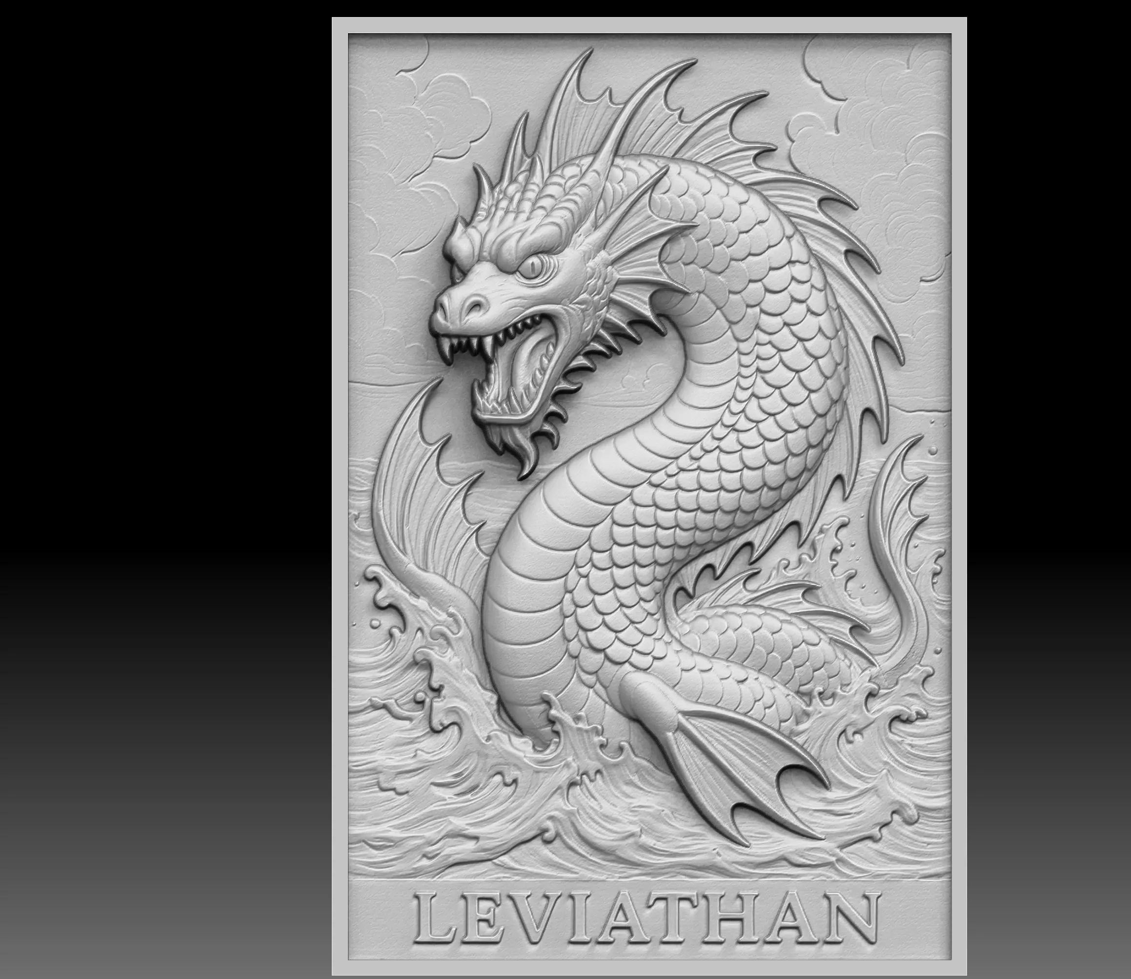 Leviathan Relief 3D print model