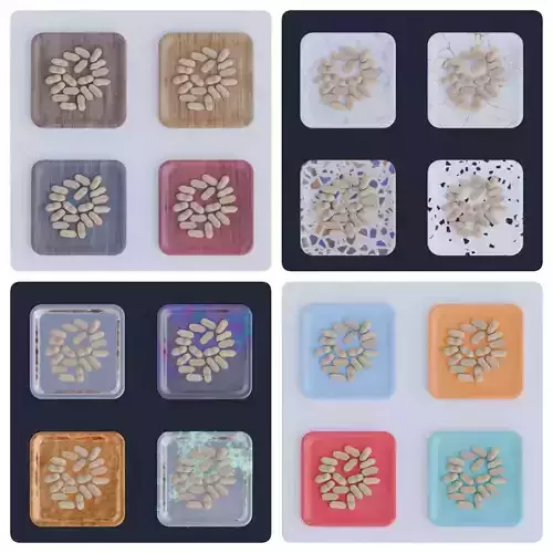 16 Modern 3D Bowls Set  Wood Metal Ceramic and Plastic