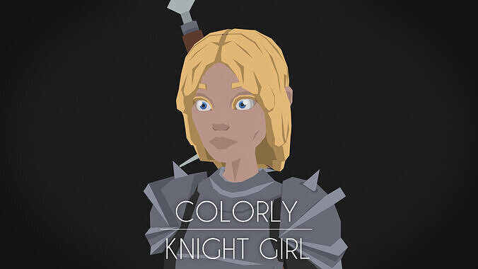 Colorly - Knight Girl - Game Ready - Rigged - Customizable Low-poly 3D model