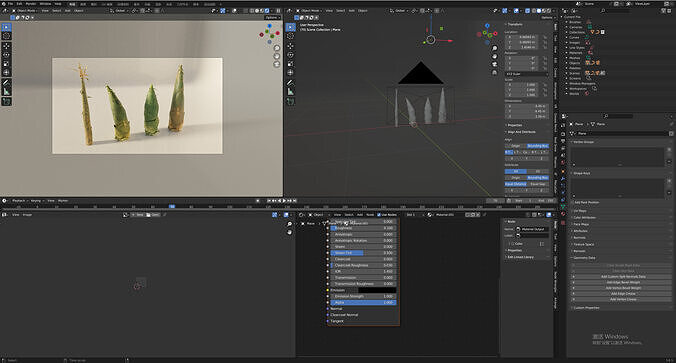 Bamboo shoots 3D model 4