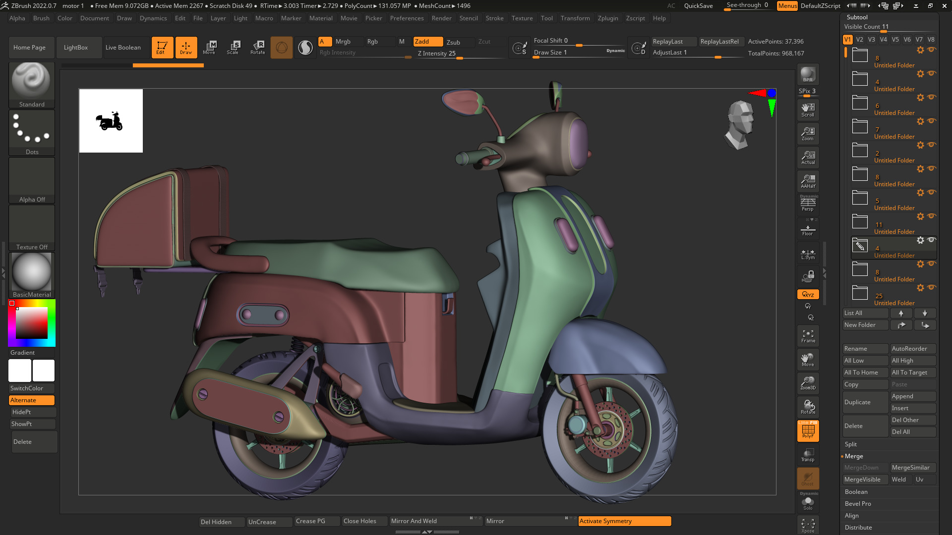 3D Scooter Motorcycle Model 3D print model_9